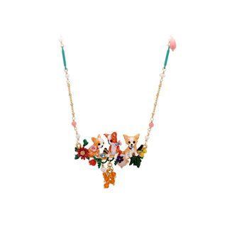 Fashion Creative Plated Gold Enamel Chihuahua Puppy Necklace Golden - One Size