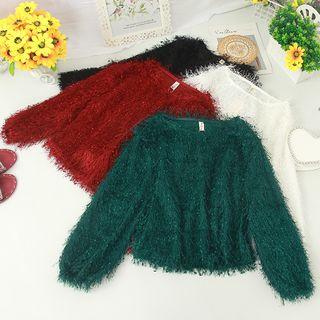 Fluffy Long-sleeve Knit Top