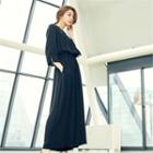 3/4-sleeve Wide-leg Jumpsuit