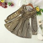 Open-back Long-sleeve A-line Mini Dress