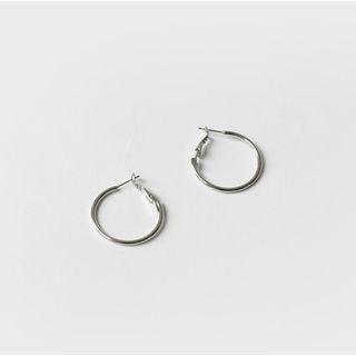 Clip-on Hoop Earrings Silver - One Size