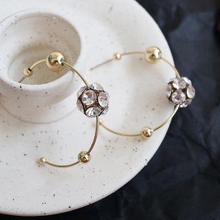 S92 Rhinestone Circle Earrings  - One Size