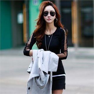 Sheer-trim Slim-fit T-shirt
