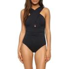 Cross Strap Plain Swimsuit