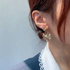 Snowflake Faux Pearl Alloy Dangle Earring 1 Pair - S925 Silver Needle - Stud Earrings - Snowflake - Gold - One Size