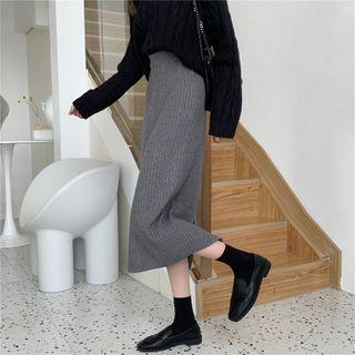 High-waist Split Knit Mini Skirt