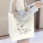 Deer Print Tote Bag White - One Size