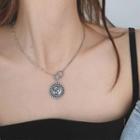 925 Sterling Silver Coin Pendant Necklace 925 Silver - As Shown In Figure - One Size