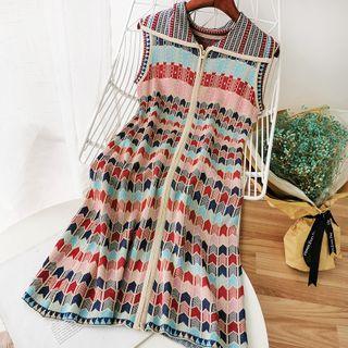 Sleeveless Knit Dress As Shown In Figure - One Size