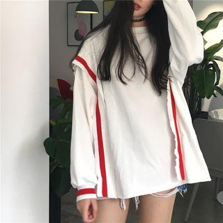 Ribbed Panel Long-sleeve Sweatshirt