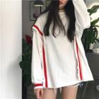 Ribbed Panel Long-sleeve Sweatshirt