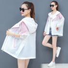 3/4-sleeve Hooded Zip Jacket