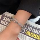Chunky Chain Layered Alloy Bracelet Silver - One Size