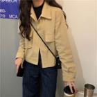 Plain Pocket Long-sleeve Bolero