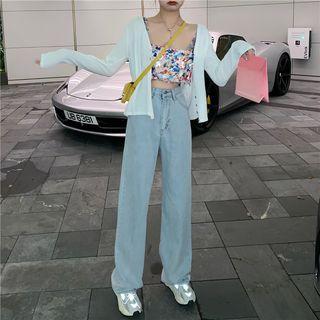 Camisole Top / Light Jacket / Wide Leg Jeans