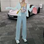 Camisole Top / Light Jacket / Wide Leg Jeans