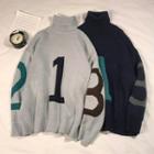 Turtleneck Numbering Sweater