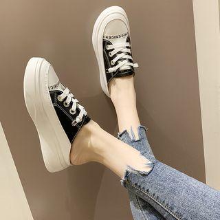 Letter Accent Platform Sneaker Mules