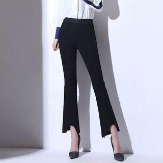 Distressed Hem Cropped Pants