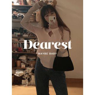 Half-placket Ribbed Top One Size