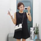 Tall Size Inset Shorts Sleeveless Linen Shift Dress