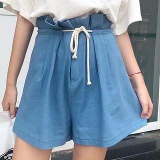 Drawstring High Waist Shorts