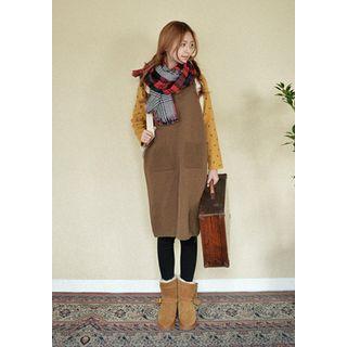 Sleeveless Dual-pocket Knit Dress