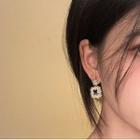 Faux Pearl Square Drop Earring 1 Pair - White & Gold - One Size