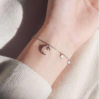 Moon Star Bracelet Silver - One Size