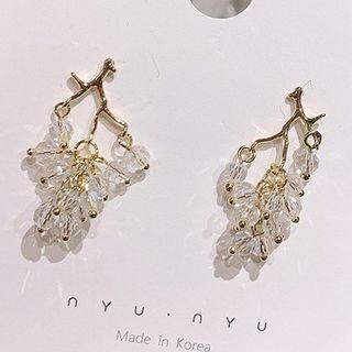 Asymmetric Sterling Silver Ear Stud 1 Pair - Gold - One Size