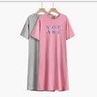 Short-sleeve Lettering Midi A-line T-shirt Dress