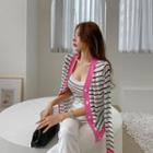 Striped Knitted Cardigan & Top Set