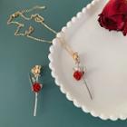 Rose Alloy Brooch / Pendant Necklace