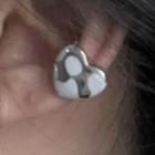 Milk Cow Print Heart Alloy Cuff Earring