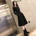 Cut-out Shoulder A-line Dress