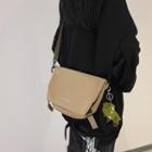 Letter Embroidered Flap Crossbody Bag