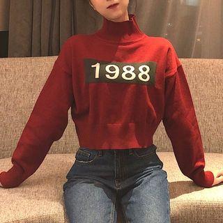 Turtleneck Cropped Sweater As Shown In Figure - One Size
