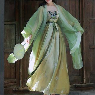 Butterfly Embroidered Hanfu Dress / Cover-up / Set