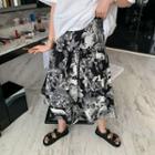 High-waist Print Medium Maxi A-line Skirt