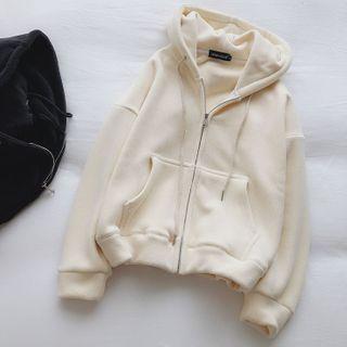 Plain Zip-hoodie