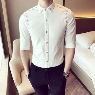 Star Stud Elbow-sleeve Shirt