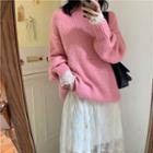 Long-sleeve Plain Knit Top / Long-sleeve Dress