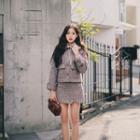 Set: Buttoned Jacket + Mini A-line Skirt