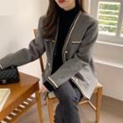 Woolen Button Jacket Gray - One Size