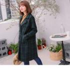 Double-breasted Woolen Plaid Coat