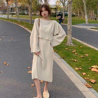 Crop Sweater / Spaghetti Strap Dress