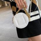 Mini Quilted Circle Tote Bag With Chain Strap