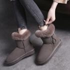 Faux Fur Trim Side-zip Snow Boots