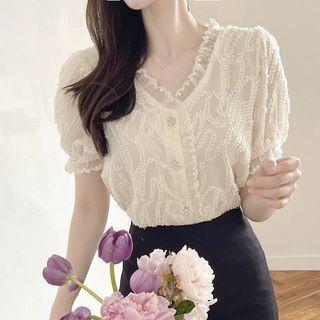 V-neck Full Lace Blouse