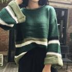 Striped Wide-sleeve Sweater